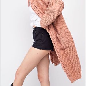 Easel knit long cardigan